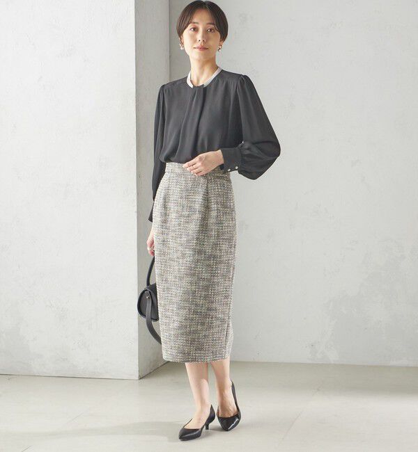 SHIPS for women「〈セレモニー対応可〉スラブ ツイード タイト スカート（セットアップ対応）」|タイト|