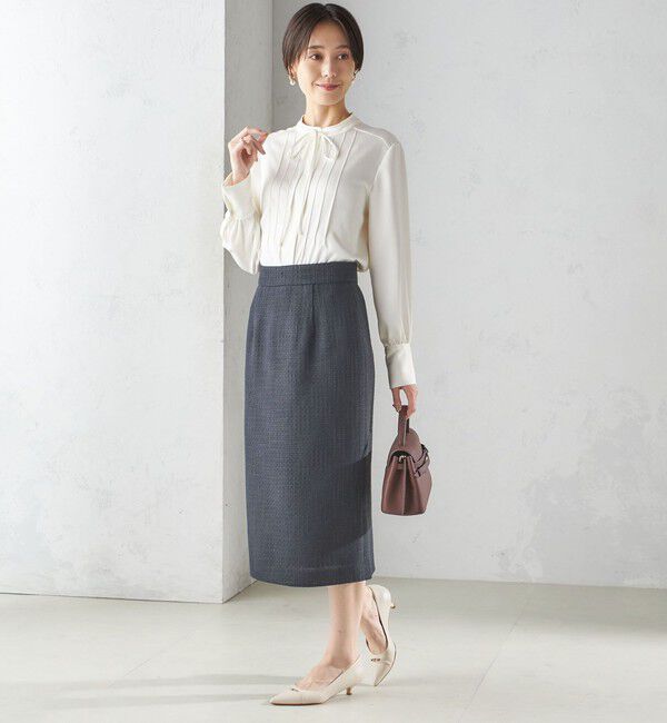 SHIPS for women「〈セレモニー対応可〉スラブ ツイード タイト スカート（セットアップ対応）」|タイト|