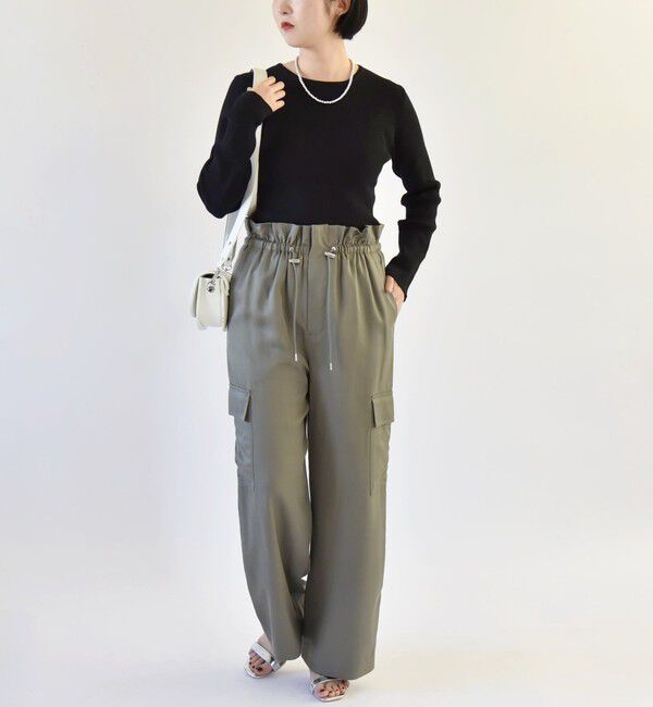 quaranciel「quaranciel:〈手洗い可能〉コットン リブ クルーネック ニット」|ニット・セーター|