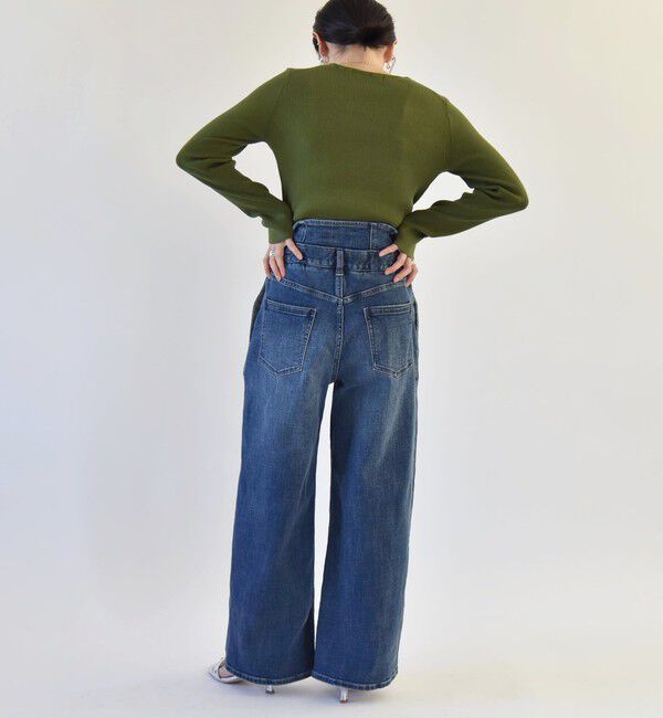 quaranciel「quaranciel:〈手洗い可能〉コットン リブ クルーネック ニット」|ニット・セーター|