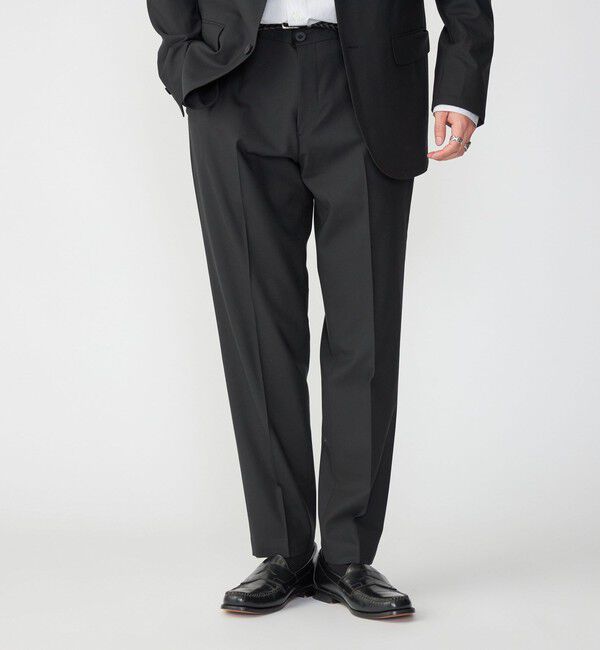 SHIPS「SHIPS: 〈セットアップ対応〉TW ストレッチ イージーパンツ」|スラックス|ブラック