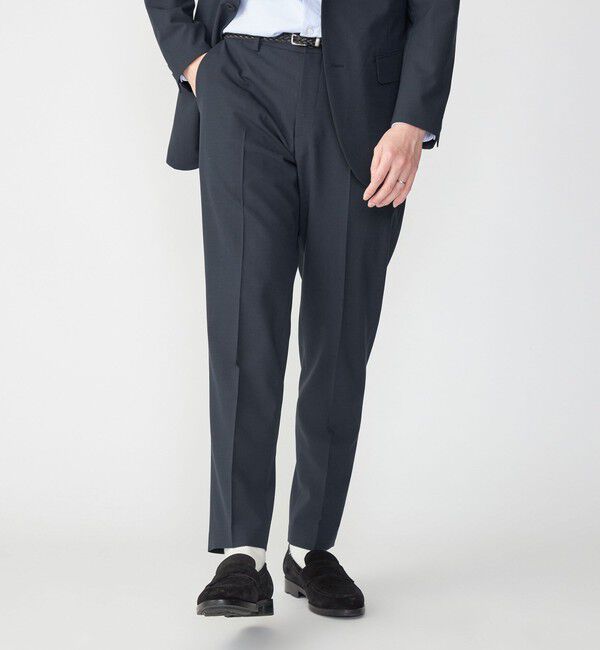 SHIPS「SHIPS: 〈セットアップ対応〉TW ストレッチ イージーパンツ」|スラックス|ネイビー