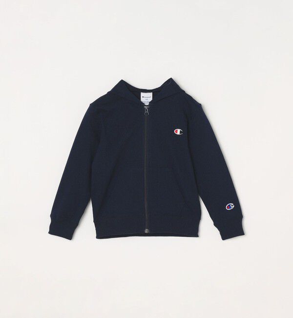 SHIPS any「CHAMPION: ワンポイント ライト ジャージー ジップアップ パーカー<KIDS>」|パーカー|ネイビー