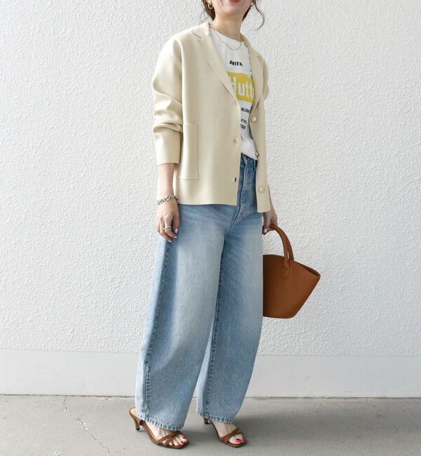 SHIPS any「【WEB限定】SHIPS any:〈手洗い可能〉テーラード ニット カーディガン ジャケット」|テーラードジャケット|