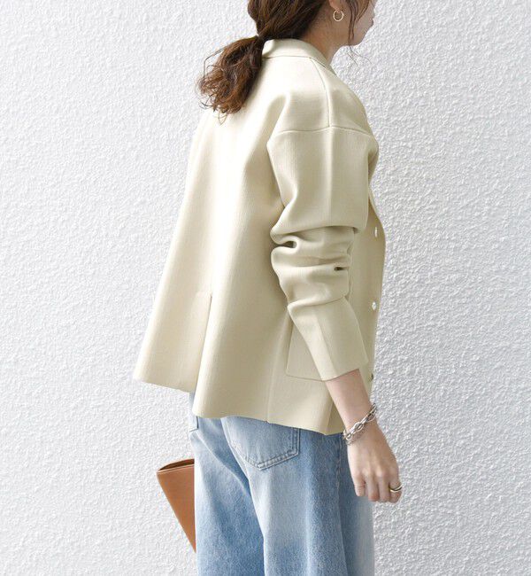 SHIPS any「【WEB限定】SHIPS any:〈手洗い可能〉テーラード ニット カーディガン ジャケット」|テーラードジャケット|