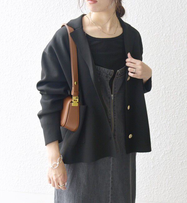 SHIPS any「【WEB限定】SHIPS any:〈手洗い可能〉テーラード ニット カーディガン ジャケット」|テーラードジャケット|