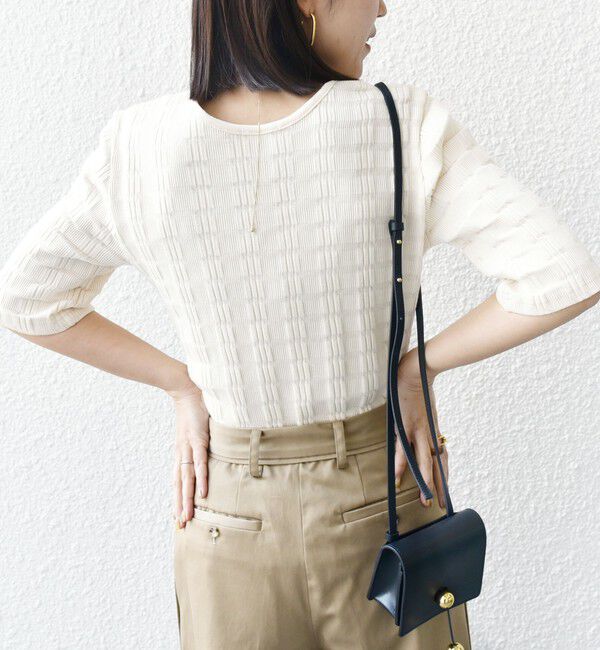 SHIPS for women「【WEB限定】〈洗濯機可能〉ランダム テレコ 5分袖 プルオーバー」|Tシャツ・カットソー|