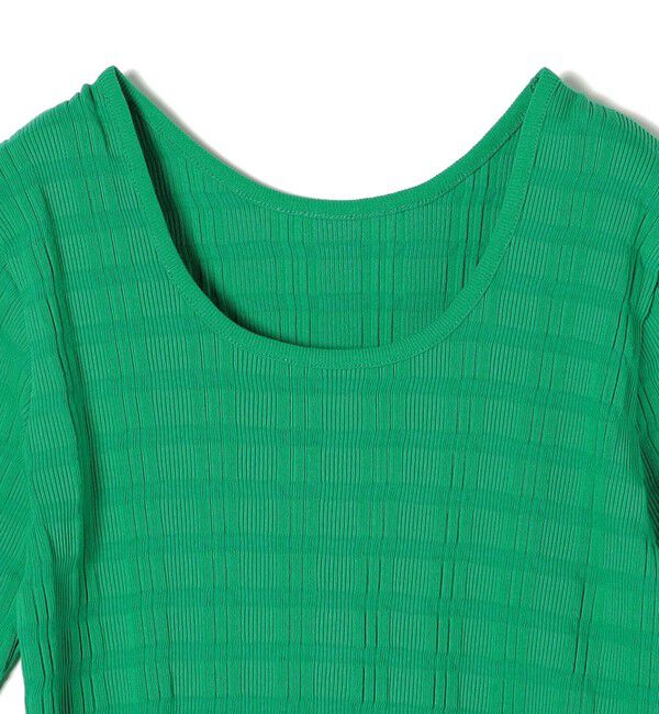 SHIPS for women「【WEB限定】〈洗濯機可能〉ランダム テレコ 5分袖 プルオーバー」|Tシャツ・カットソー|