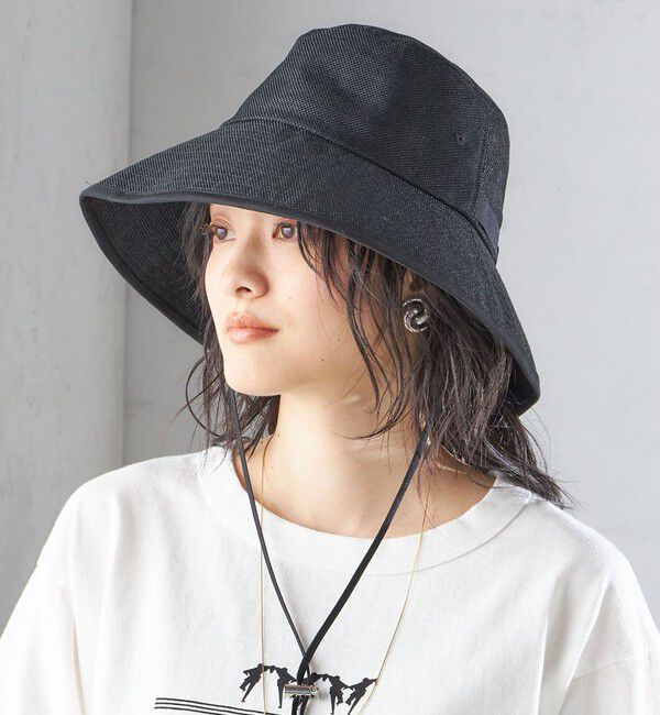 SHIPS for women「Rmeria:〈UVカット / 手洗い可能〉ペーパーライク パイピング ハット 」|ハット|