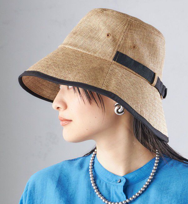SHIPS for women「Rmeria:〈UVカット / 手洗い可能〉ペーパーライク パイピング ハット 」|ハット|