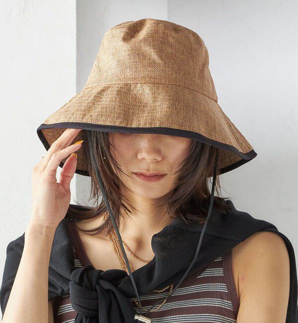 SHIPS for women「Rmeria:〈UVカット / 手洗い可能〉ペーパーライク パイピング ハット 」|ハット|