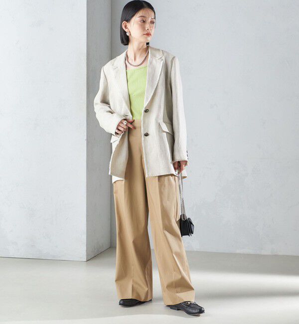 SHIPS for women「〈手洗い可能〉チェック / 無地 フリンジ ボクシー ジャケット」|テーラードジャケット|