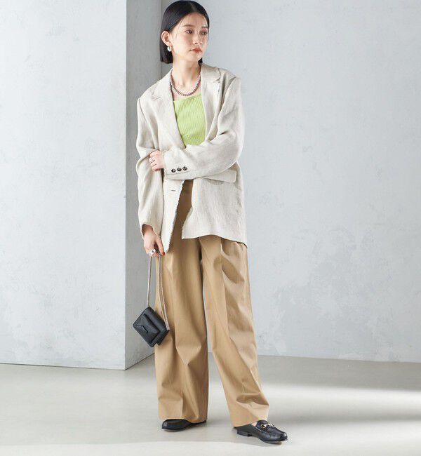 SHIPS for women「〈手洗い可能〉チェック / 無地 フリンジ ボクシー ジャケット」|テーラードジャケット|