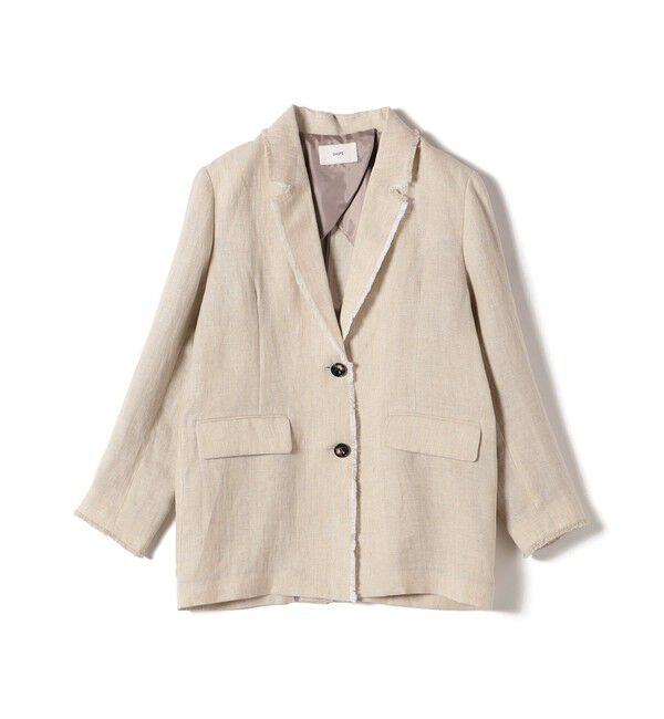 SHIPS for women「〈手洗い可能〉チェック / 無地 フリンジ ボクシー ジャケット」|テーラードジャケット|