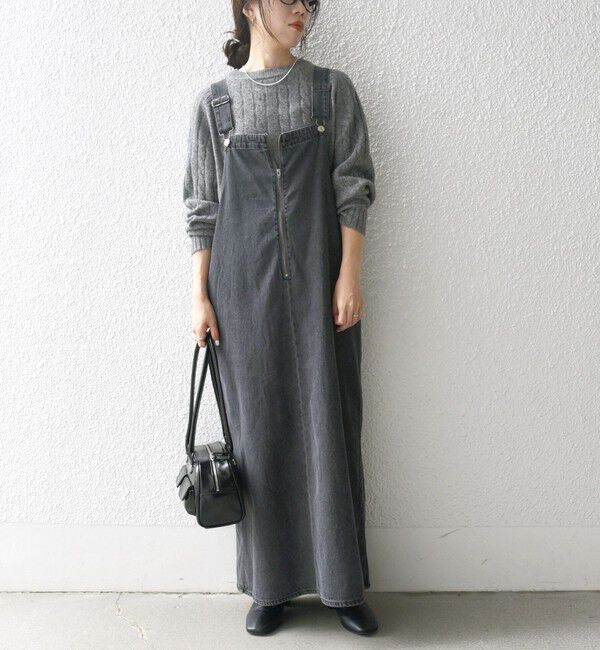 SHIPS any「SHIPS any:〈洗濯機可能〉フロントジップ ジャンパー スカート［SHIPS any DENIM］」|ジャンパースカート|