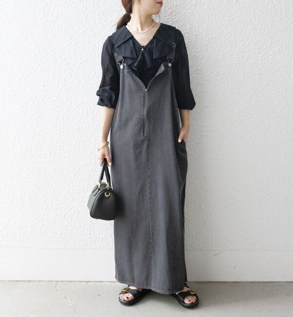 SHIPS any「SHIPS any:〈洗濯機可能〉フロントジップ ジャンパー スカート［SHIPS any DENIM］」|ジャンパースカート|