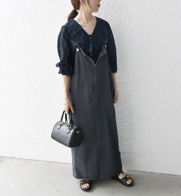 SHIPS any「SHIPS any:〈洗濯機可能〉フロントジップ ジャンパー スカート［SHIPS any DENIM］」|ジャンパースカート|