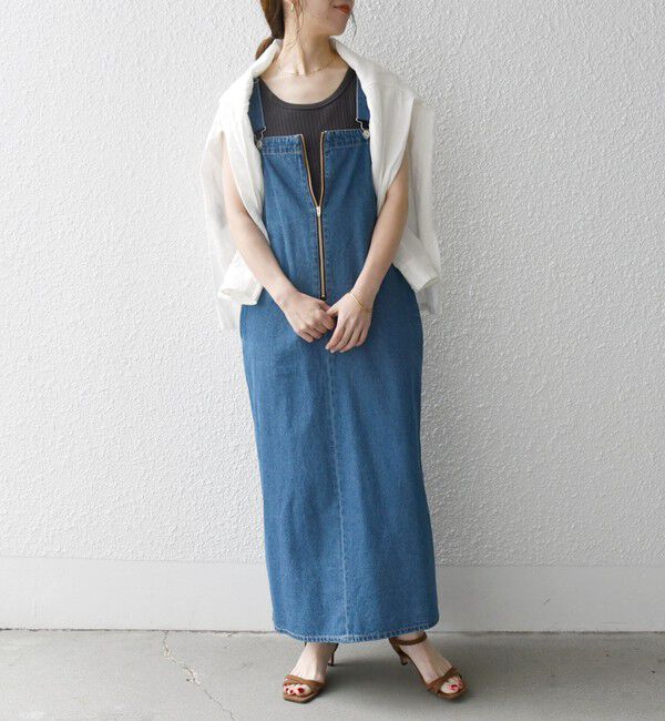 SHIPS any「SHIPS any:〈洗濯機可能〉フロントジップ ジャンパー スカート［SHIPS any DENIM］」|ジャンパースカート|