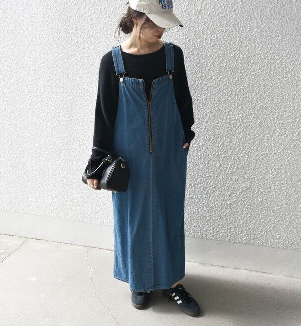 SHIPS any「SHIPS any:〈洗濯機可能〉フロントジップ ジャンパー スカート［SHIPS any DENIM］」|ジャンパースカート|