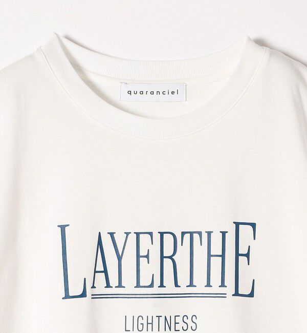 quaranciel「quaranciel:〈洗濯機可能〉クルーネック コットン ロゴ プリント TEE」|Tシャツ・カットソー|
