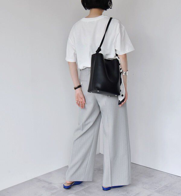 quaranciel「quaranciel:〈洗濯機可能〉クルーネック コットン ロゴ プリント TEE」|Tシャツ・カットソー|