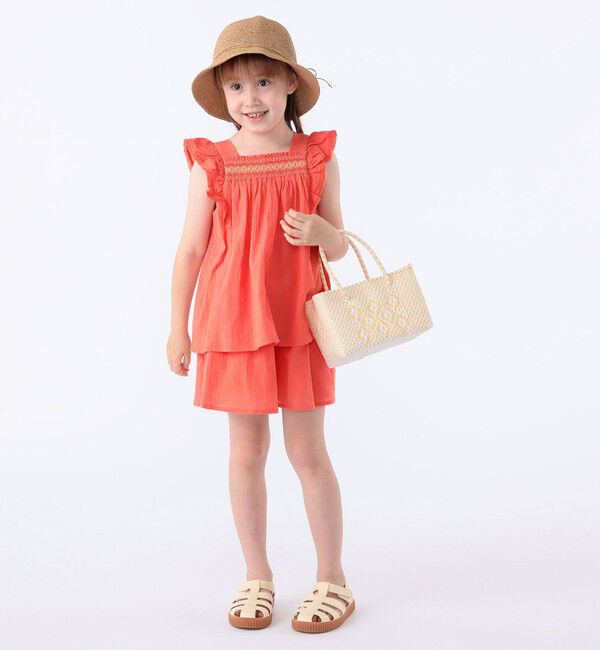 SHIPS KIDS「SHIPS KIDS:100～130cm / スモッキング フリル ブラウス」|シャツ・ブラウス|