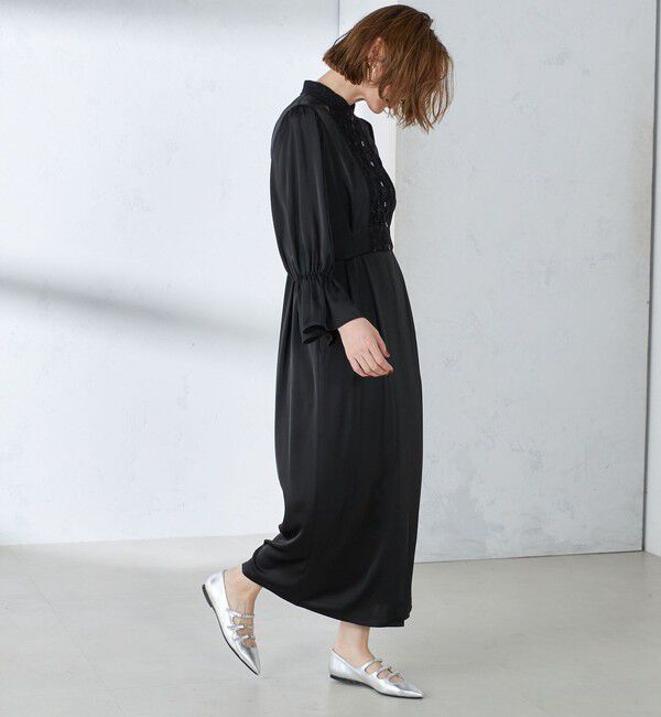 SHIPS for women「【SHIPS別注】A PUPIL:〈洗濯機可能〉サテン ロング ワンピース」|ワンピース|