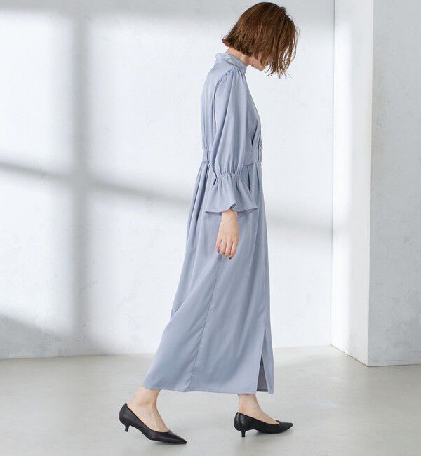 SHIPS for women「【SHIPS別注】A PUPIL:〈洗濯機可能〉サテン ロング ワンピース」|ワンピース|