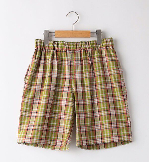 SHIPS KIDS「SHIPS KIDS:140～160cm / コットン チェック ショート パンツ」|その他|ライトグリーン