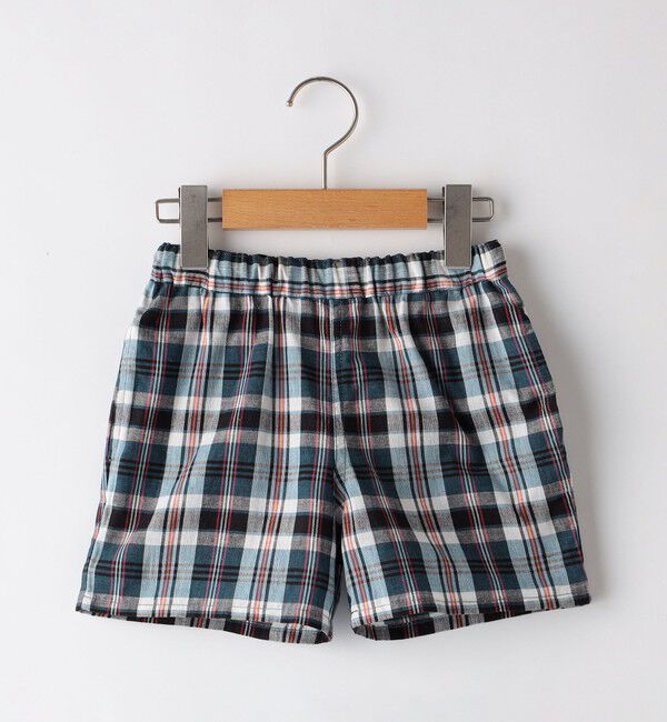 SHIPS KIDS「SHIPS KIDS:80～90cm / コットン チェック ショート パンツ」|その他|ネイビー
