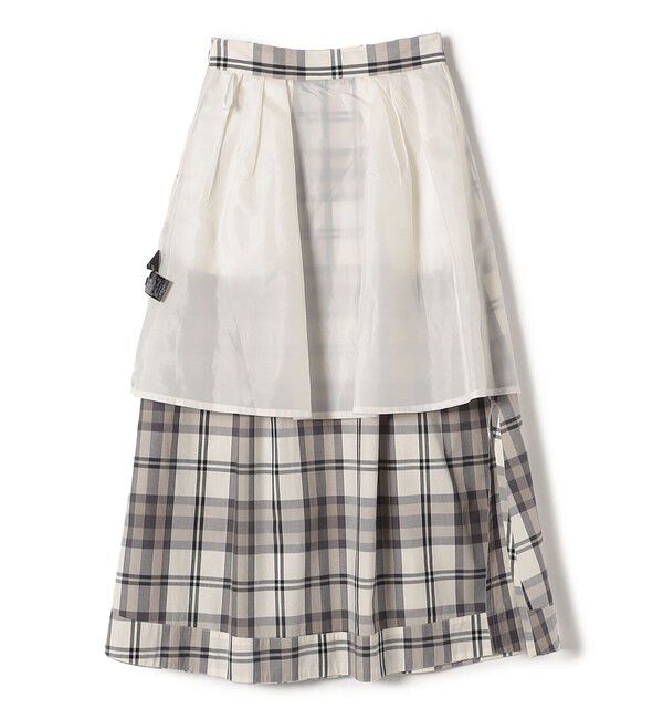 SHIPS for women「SHIPS Primary Navy Label:〈手洗い可能〉ビッグ チェック Aライン スカート」|スカート|