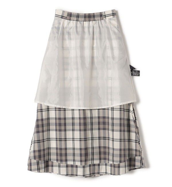 SHIPS for women「SHIPS Primary Navy Label:〈手洗い可能〉ビッグ チェック Aライン スカート」|スカート|