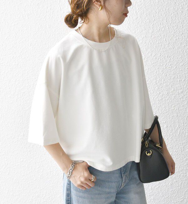 SHIPS any「SHIPS any:〈洗濯機可能〉インレイ ハーフスリーブ ショートTEE」|Tシャツ・カットソー|