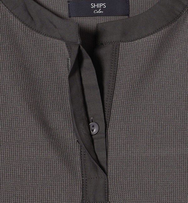 SHIPS Colors 「SHIPS Colors:〈手洗い可能〉ミニワッフル フレンチスリーブ スキッパー ワンピース◇」|ワンピース|