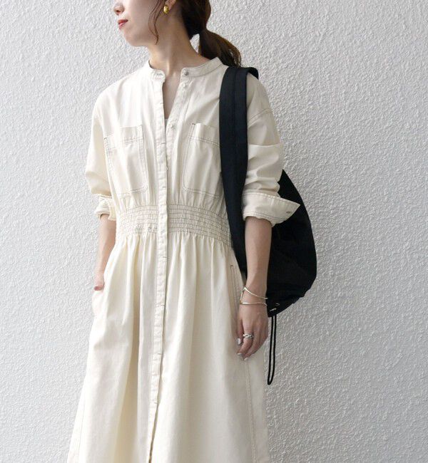 SHIPS any「SHIPS any: シャーリング デニム ポケット ワンピース ［SHIPS any DENIM］」|ワンピース|