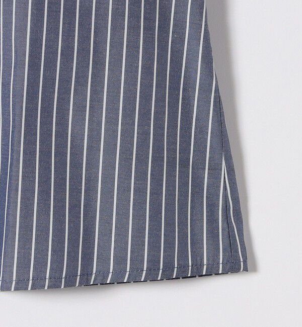 quaranciel「quaranciel:〈手洗い可能〉ギャザー ハーフスリーブ ストライプ ブラウス」|シャツ・ブラウス|