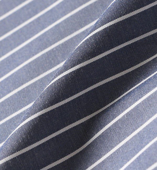 quaranciel「quaranciel:〈手洗い可能〉ギャザー ハーフスリーブ ストライプ ブラウス」|シャツ・ブラウス|