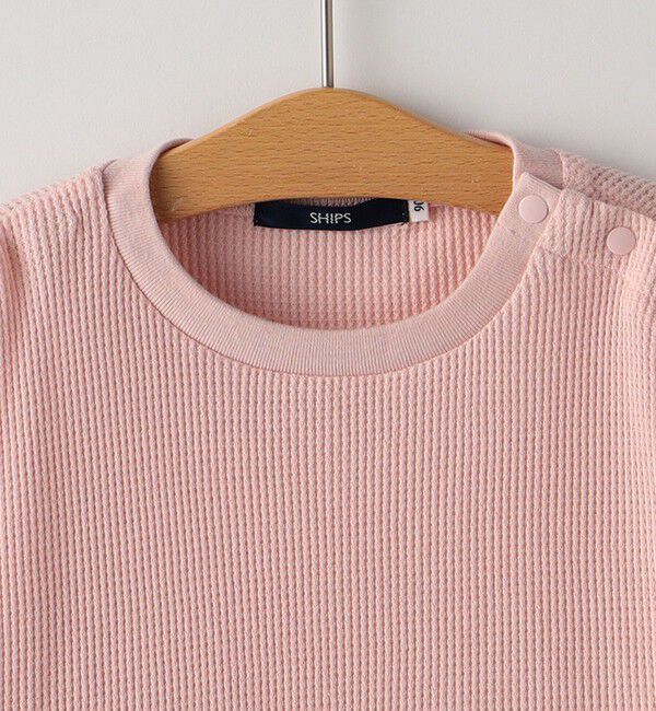 SHIPS KIDS「THYARD:80～90cm / ベビー ワッフル 長袖 TEE」|Tシャツ・カットソー|