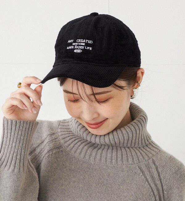 SHIPS Colors 「odds:コーデュロイ ロゴ キャップ」|キャップ・キャスケット|ブラック
