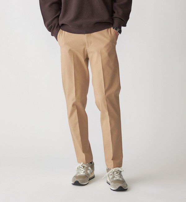 SHIPS「SHIPS: ノープリーツ ツイル 4WAY ストレッチ パンツ」|チノ|ベージュ