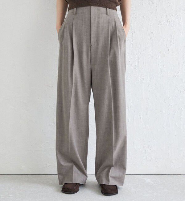 SHIPS for women「Wai＋:〈手洗い可能〉ウール混 2タック スラックス」|スラックス|