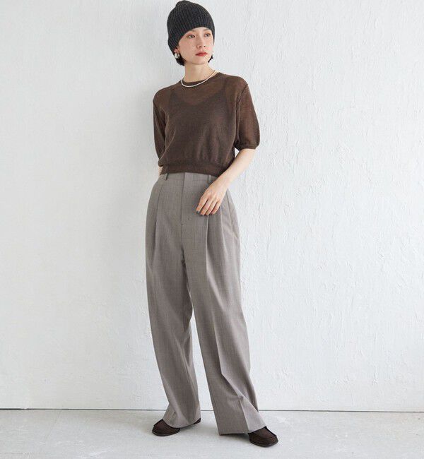 SHIPS for women「Wai＋:〈手洗い可能〉ウール混 2タック スラックス」|スラックス|