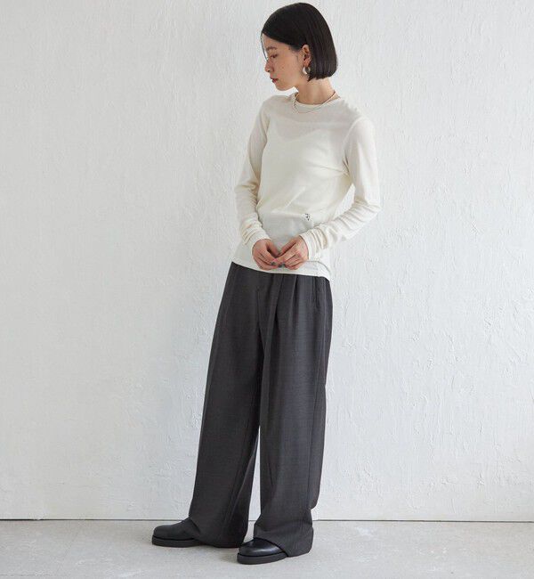 SHIPS for women「Wai＋:〈手洗い可能〉ウール混 2タック スラックス」|スラックス|