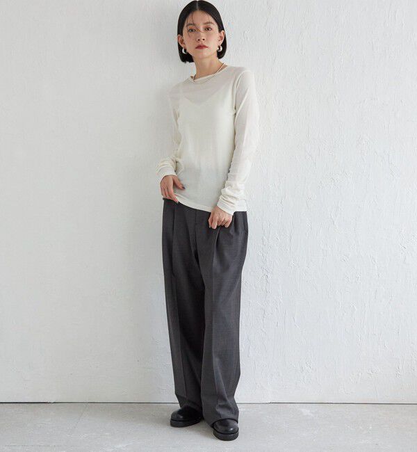 SHIPS for women「Wai＋:〈手洗い可能〉ウール混 2タック スラックス」|スラックス|