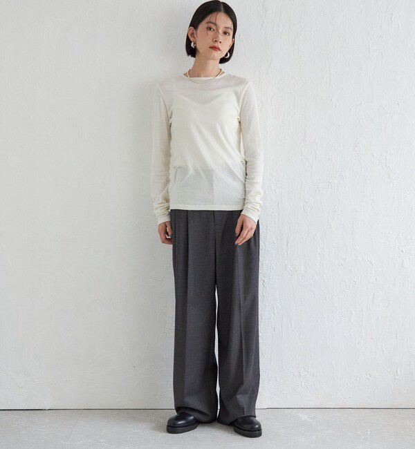 SHIPS for women「Wai＋:〈手洗い可能〉ウール混 2タック スラックス」|スラックス|