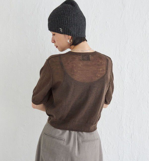 SHIPS for women「Wai＋:〈手洗い可能〉モヘヤブレンド 半袖 プルオーバー」|ニット・セーター|