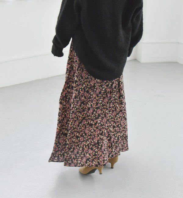 quaranciel「quaranciel :〈洗濯機可能〉TROUILLET フラワー プリント フレア スカート」|スカート|