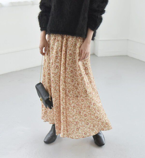 quaranciel「quaranciel :〈洗濯機可能〉TROUILLET フラワー プリント フレア スカート」|スカート|