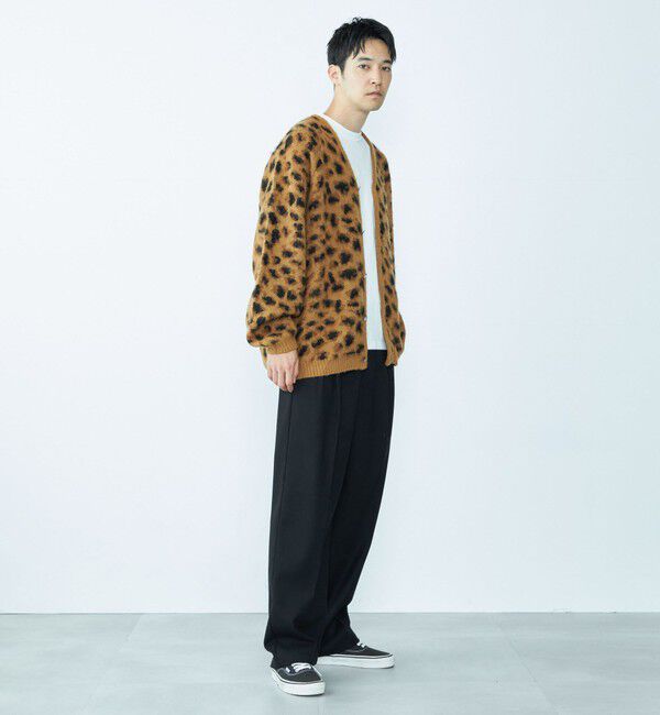 SHIPS「TOWNCRAFT:〈手洗い可能〉総柄 ラグランスリーブ シャギー ニット カーディガン」|カーディガン|