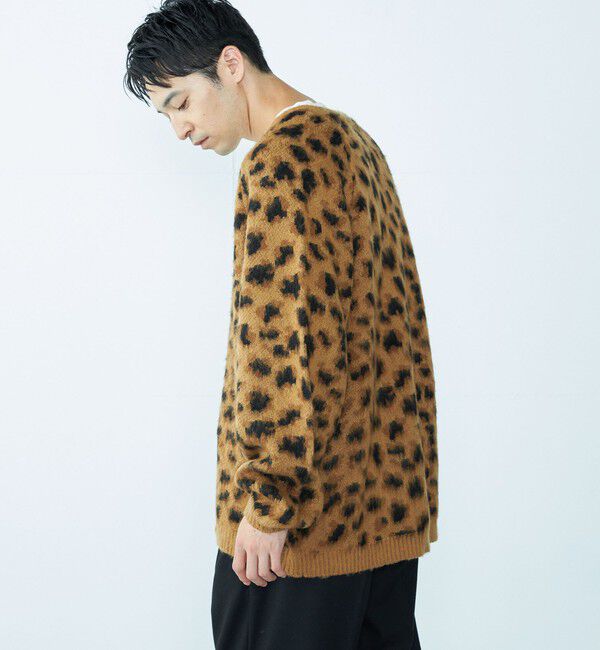 SHIPS「TOWNCRAFT:〈手洗い可能〉総柄 ラグランスリーブ シャギー ニット カーディガン」|カーディガン|